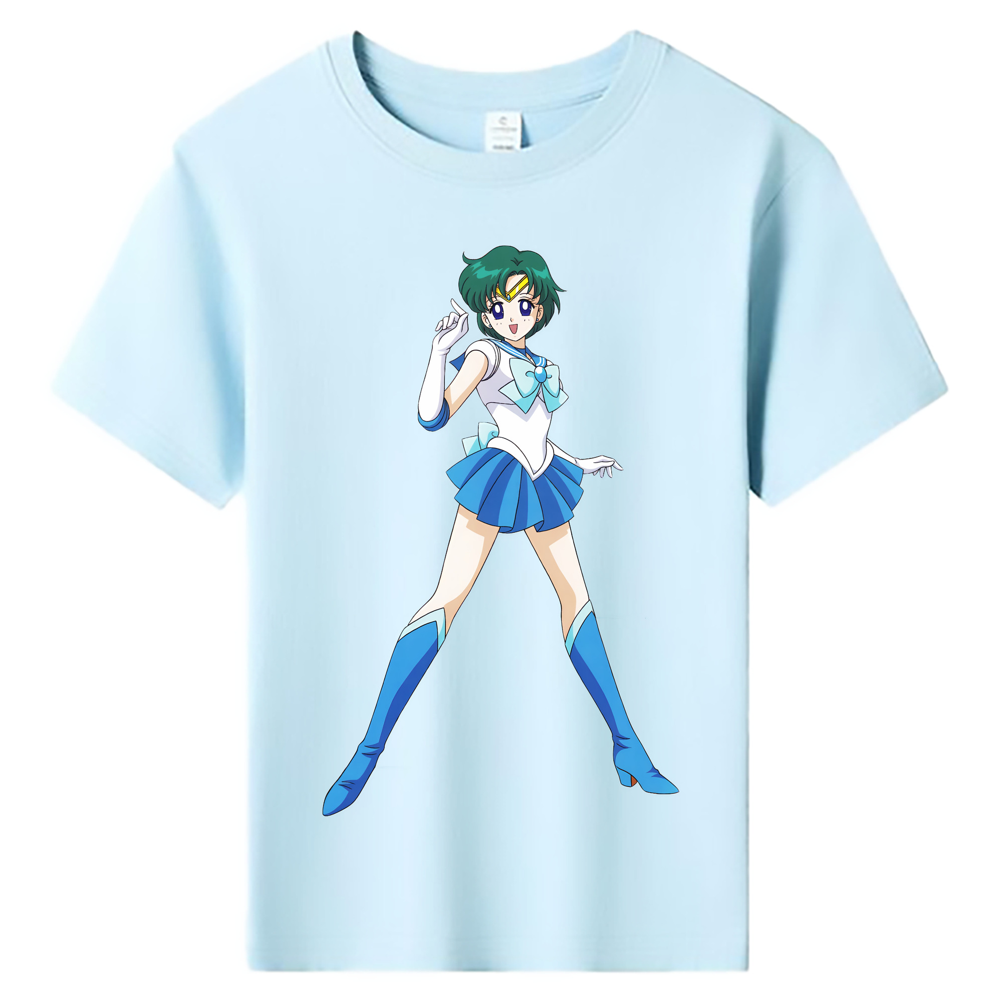 （画像用） 美少女戦士セーラームーン 海王 みちる（かいおう みちる） Sailor Moon Kaiou Michiru 綿100％キッズTシャツ（フロントプリント）